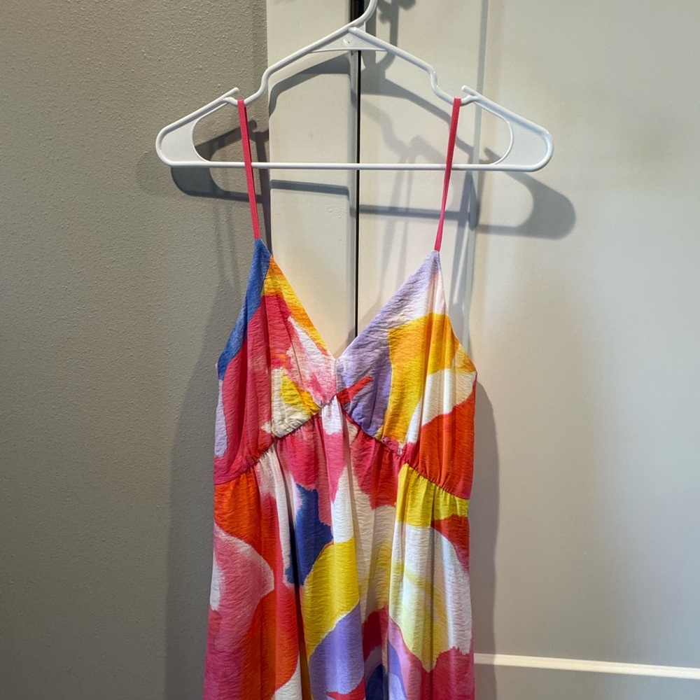 Colorful Strappy Midi Dress - Picture 2 of 8